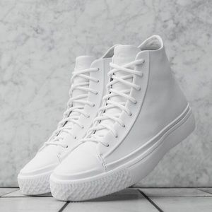 Converse modern lux all white shoes women’s premium white sneakers high tops